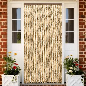 vidaXL flueforhæng 100x230 cm chenille beige og brun