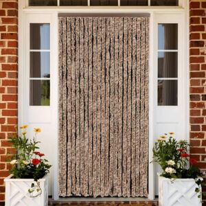 vidaXL flueforhæng 100x220 cm chenille beige og mørkebrun