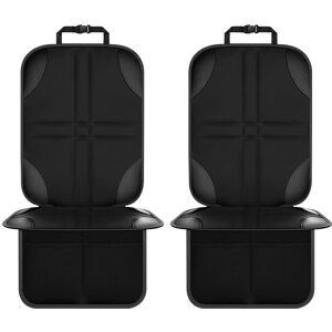 High Discount 2 stk Child Car Seat Protector Non-Slip Base materiale   vandtæt 600D stof (sort linje)