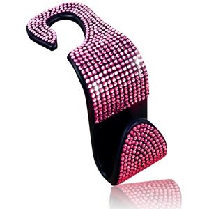 Shoppo Marte 3 PCS Car Rear Seat Hooks Car Seats Multi-Function Diamond-Studded Hooks, Colour: Pink Diamond