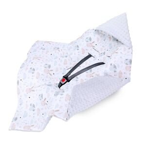 Totsy Baby Omslagstæppe bæresele tæppe klapvogn 90x90cm - universalt babytæppe til buggy autostol sommer bomuld nøgneugler lysegrå