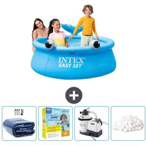 Intex rund oppustelig let sæt swimmingpool - 183 x 51 cm - Blå - Hval - Inkluderet tilbehør CB70