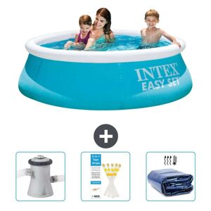 Intex rund oppustelig let sæt swimmingpool - 183 x 51 cm - blå - inkluderet tilbehør CB74