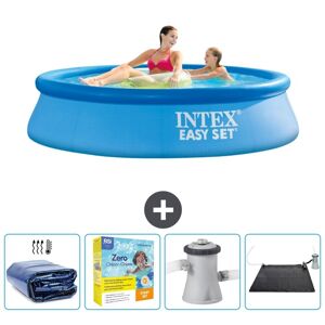 Intex rund oppustelig let sæt swimmingpool - 244 x 61 cm - blå - inkluderet tilbehør CB11
