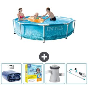 Intex Round Frame Swimming Pool - 305 x 76 cm - Vandprint - Inkluderet tilbehør CB12