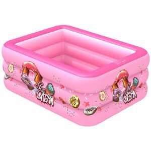 Shoppo Marte Household Indoor and Outdoor Ice Cream Pattern Children Square Inflatable Swimming Pool, Size:150 x 110 x 50cm, Color:Pink