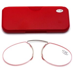 My Store Pince-nez Reading Glasses Frameless Magnifying Glasses, Degree: +250(Red)