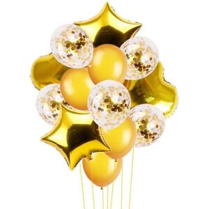 Megabilligt Guld Balloon Heart Star Folie Balloons Confetti Balloons