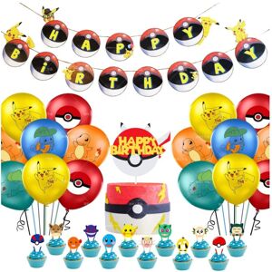 Pokémon, Pokemon Pikachu Pokémon Pokemon Kids Party Balloon Bow Tillykke med fødselsdagen