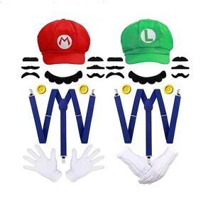 Tbutik Halloween fest Cosplay kostume Børn Mænd Kvinder Super Mario Dress Up Bros Mario And Luigi Set