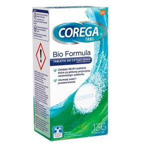 Corega Tabs Bio Formula tabletter til rensning af tandproteser 136 tabletter