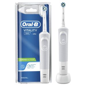 Braun Oral-B Elektrisk Tandbørste Vitality 100 Crossaction Hvid D100.413 Roterende/oscillerende Hvid (80312364)