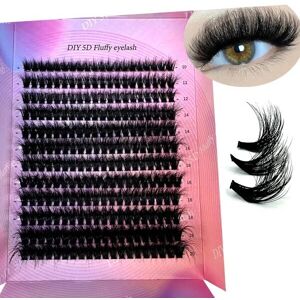 NSF 240 pieces DIY 5D Fluffy Lash Clusters 100D Thick Eyelash Clusters CC Curl Wispy Individual lashes 10-20mm Cluster eyelash extensions