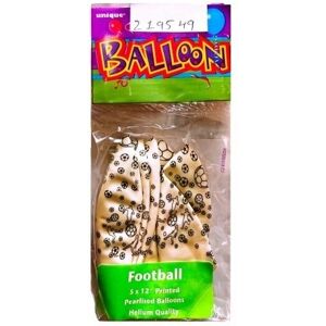 Unique Party Latex Football Balloons (Pack of 5)