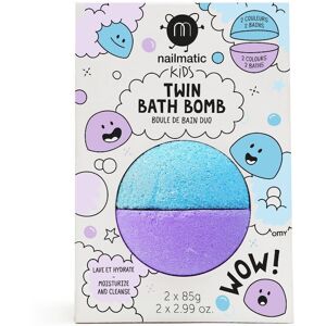 Nailmatic Kids Twin Bath Bomb Blå/Violet dobbelt badebombe til børn 170g