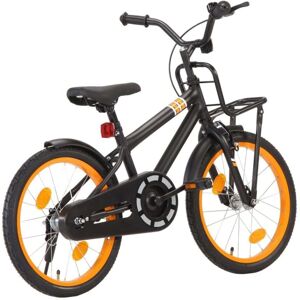 vidaXL børnecykel med frontlad 18 tommer sort og orange