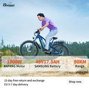 MX03 Shengmilo fuld støddæmper elektrisk mountainbike BAFANG motor 1000W 17.5Ah SAMSUNG batteri
