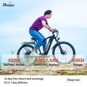 Shengmilo S26 48V 17.5AH 500W udendørs elektrisk cykel mountainbike snescooter 27.5 * 2.10 tommer bjergdæk