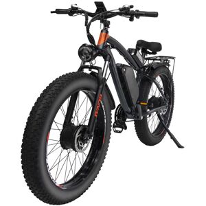 GUNAI Elektrisk cykel til voksne Dobbeltmotor 2*1000W 22Ah 26'' Fat Tire Elektrisk Mountainbike 21-Speed Snow Ebike