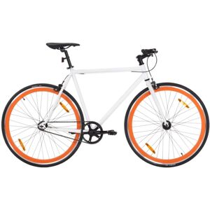 vidaXL cykel 1 gear 700c 55 cm hvid og orange