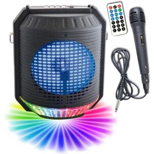 INOVALLEY HP74BTH - 20W Bluetooth karaoke -högtalare - Flerfärgad LED -lampa - USB -port, FM -radio, Mikrofoningång, Aux -In