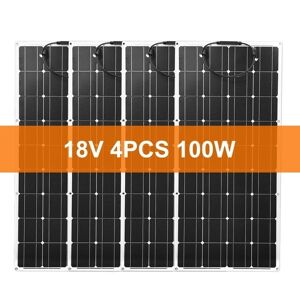 SupplySwap Fleksibelt solpanel, monokrystallinsk solcelle, RV/Båd/Hjem system, 2 stk