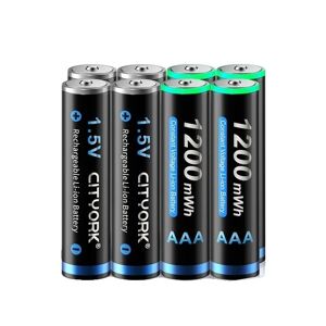 SupplySwap Genopladelige AAA-batterier, 1200mWh kapacitet, Li-ion teknologi, 12PCS