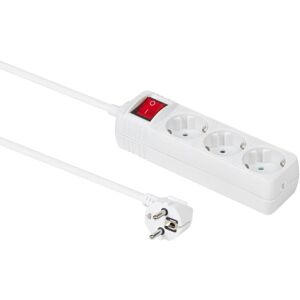 MicroConnect 3-vejs, Schuko, 1,5 m, Hvid