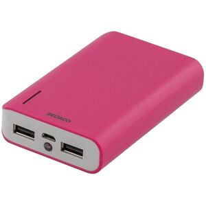 Deltaco Power bank, 6000mAh, 2xUSB Typ a ho 5V 2A, ficklampa, rosa