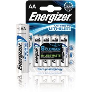 Energizer Lithium Batteri Aa   1.5 V DC   3000 mAh   4-Blister   Sølv