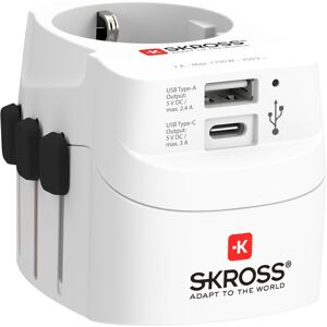 SKROSS World Adapter PRO Light (1xUSB-C & 1xUSB-A)