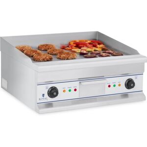 Royal Catering Stegeplade dobbelt - 60 cm - glat - 2 × 4000 W