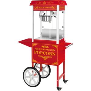 Royal Catering Popcornmaskine med vogn - retrodesign - rød