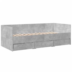 vidaXL daybed med skuffer 100x200 cm konstrueret træ betongrå