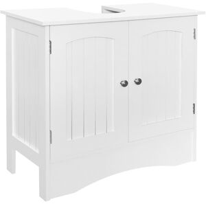 ECD-Germany ML Design håndvask kabinet hvid 60x30x60cm, badeværelse base kabinet 2 døre, opbevaring, masser af opbevaringsplads, fritliggende, landsted stil