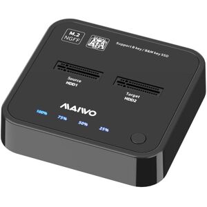 Maiwo K3016S dockingstation til harddisk kloning af M.2 SATA SSD'er 5Gbps 1: 1 B & M Key