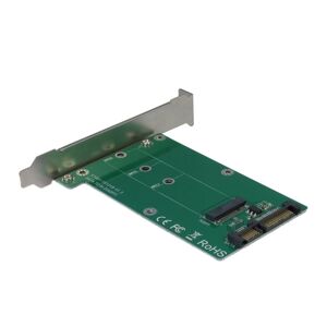 DELTACOIMP M.2 to SATA adapter, full-profile bracket, 22pin, green
