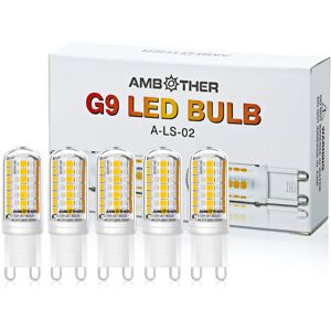 AMBOTHER G9 LED pærer, 4W/450LM 3000K varm hvid 45 x 2835 SMD LED i stedet for 40W halogenlamper, G9 LED lamper, ikke-dæmpbar AC 220-240V, pakke med 5 stk