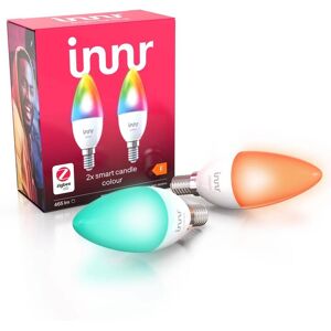 Innr E14 LED Light Color, Fungerer med Philips Hue*, Alexa & Hey Google (hub påkrævet), RGBW, dæmpbar, op til 16 millioner farver, 2-Pack RB 251 C-2