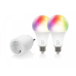 Deltaco Starterkit, 2x RGB LED Lampe E27 + 1 Smart Plug