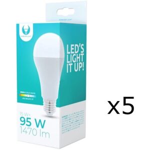 Forever Light LED-Lampa E27, A65, 15W, 230V, 6000K 5-pack, Kallvit