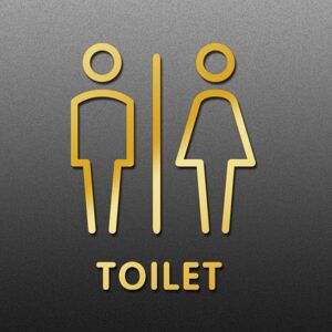 Shoppo Marte 19 x 14cm Personalized Restroom Sign WC Sign Toilet Sign,Style: Golden Public