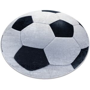 Dywany Luszczów BAMBINO 2139 cirkel tæppe skal vaskes - fodbold for børn skridsikker - sort / hvid, cirkel 80 cm