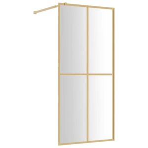 vidaXL brusevæg 80x195 cm klart sikkerhedsglas guldfarvet