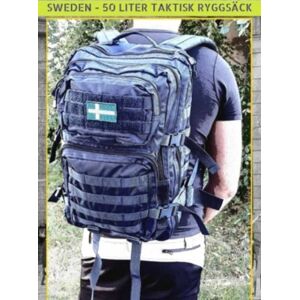 Miltec THIN BLUE LINE SVERIGE - 50 LITERS TAKTISK RYGSÆK - NAVY BLUE