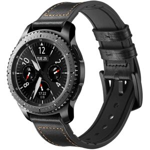 INF Armbånd Samsung Gear S3 Classic, Frontier, Galaxy Watch 22 mm Læder Sort