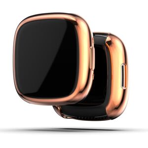 Shoppo Marte For Fitbit Versa 4 Full Coverage TPU Electroplating Watch Protective Case(Rose Gold)