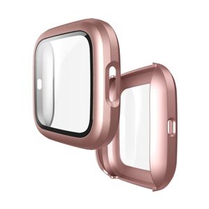 Shoppo Marte For Fitbit Versa 2 Fuel injection Frosted PC Shell + Tempered Glass Film(Rose Gold)