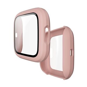 Shoppo Marte For Fitbit Versa 2 Fuel injection Frosted PC Shell + Tempered Glass Film(Pink)