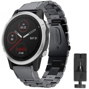 CaseOnline Rustfrit stål armbånd Garmin Fenix 6S - sort